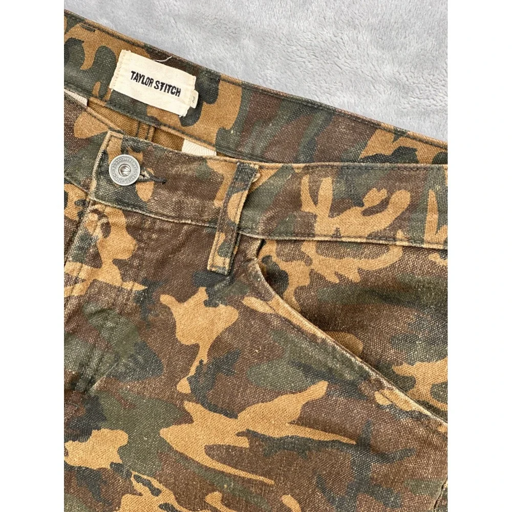 Taylor Stitch Chore Pants Mens 32x26 Camo Boss Duck Double Knee Workwear